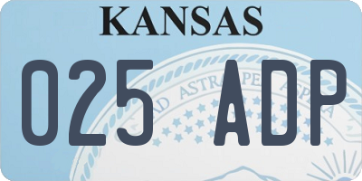 KS license plate 025ADP