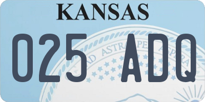 KS license plate 025ADQ