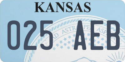 KS license plate 025AEB