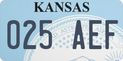 KS license plate 025AEF