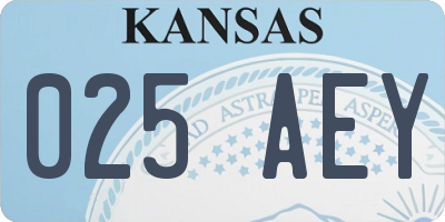 KS license plate 025AEY