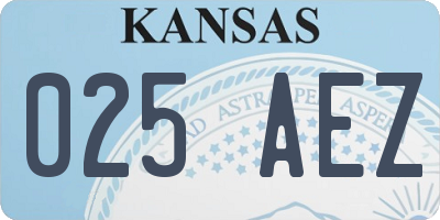 KS license plate 025AEZ