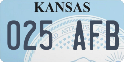 KS license plate 025AFB