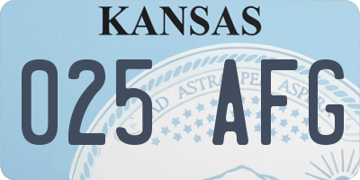 KS license plate 025AFG