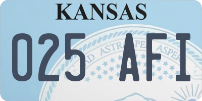 KS license plate 025AFI