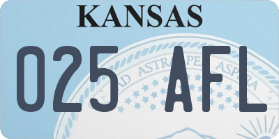 KS license plate 025AFL