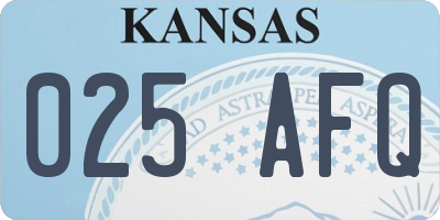 KS license plate 025AFQ
