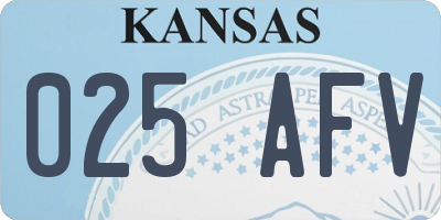 KS license plate 025AFV