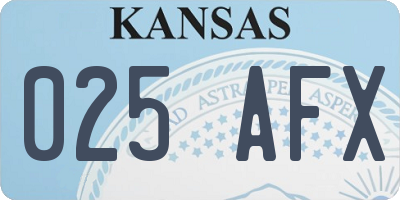 KS license plate 025AFX