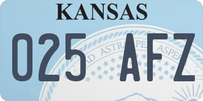 KS license plate 025AFZ
