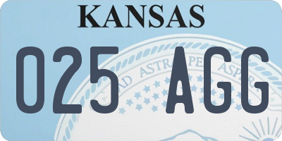 KS license plate 025AGG