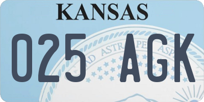 KS license plate 025AGK