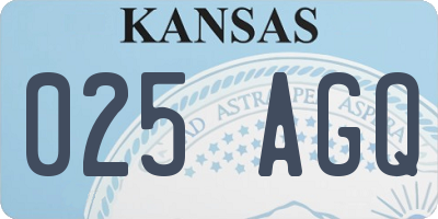 KS license plate 025AGQ