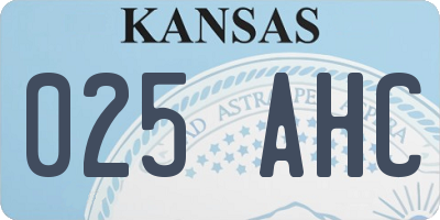 KS license plate 025AHC