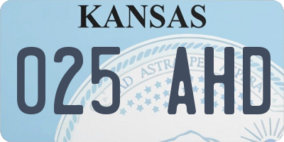 KS license plate 025AHD