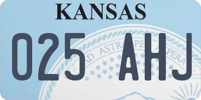 KS license plate 025AHJ