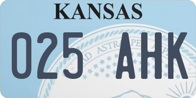 KS license plate 025AHK
