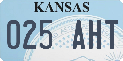 KS license plate 025AHT