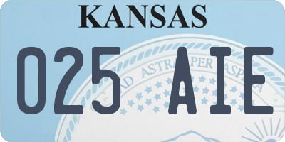 KS license plate 025AIE