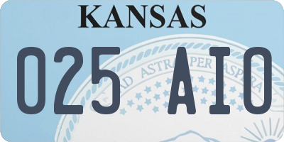 KS license plate 025AIO