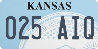 KS license plate 025AIQ