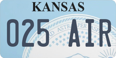 KS license plate 025AIR