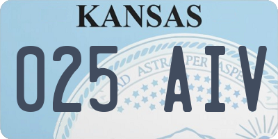 KS license plate 025AIV