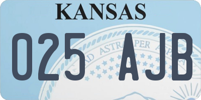 KS license plate 025AJB