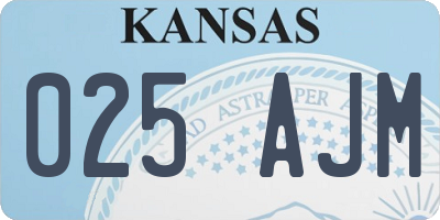 KS license plate 025AJM
