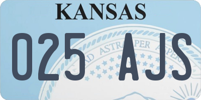 KS license plate 025AJS