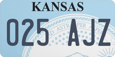 KS license plate 025AJZ