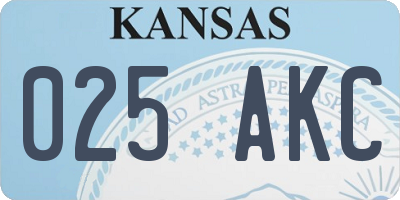 KS license plate 025AKC