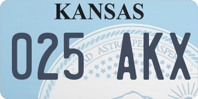 KS license plate 025AKX