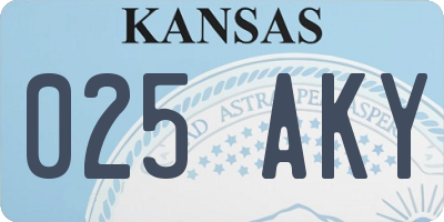 KS license plate 025AKY