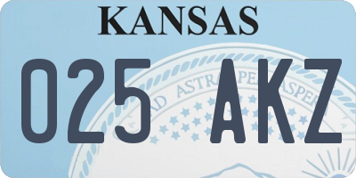 KS license plate 025AKZ