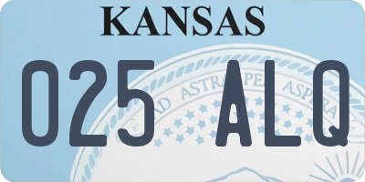 KS license plate 025ALQ
