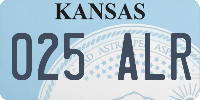 KS license plate 025ALR