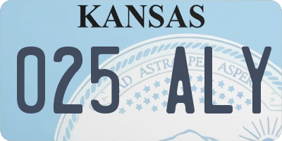 KS license plate 025ALY