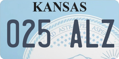 KS license plate 025ALZ