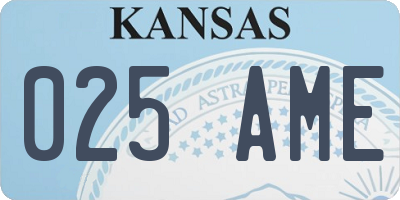 KS license plate 025AME