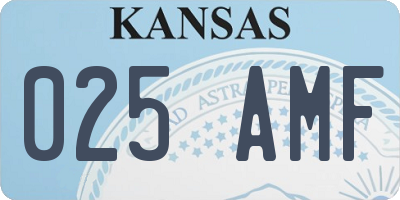 KS license plate 025AMF