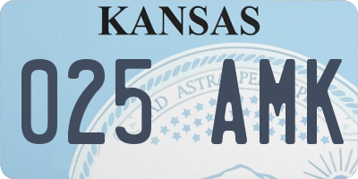 KS license plate 025AMK