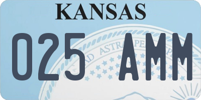 KS license plate 025AMM