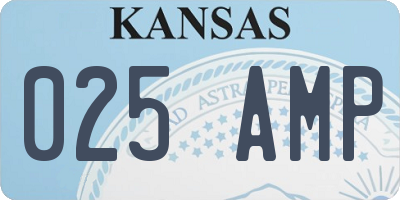 KS license plate 025AMP