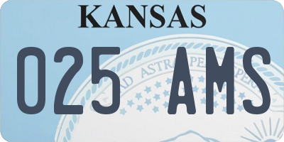 KS license plate 025AMS