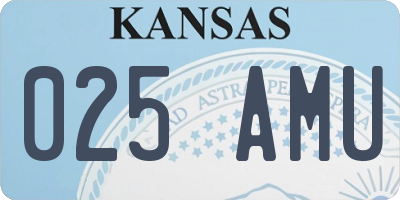 KS license plate 025AMU