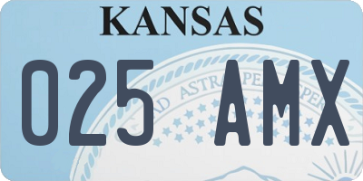 KS license plate 025AMX