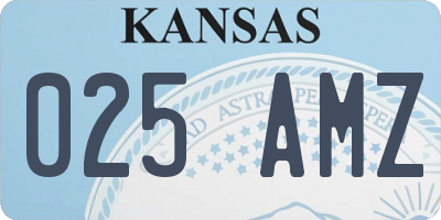 KS license plate 025AMZ