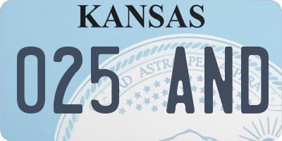 KS license plate 025AND