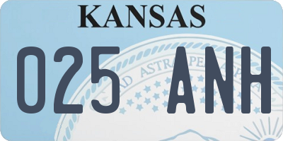 KS license plate 025ANH